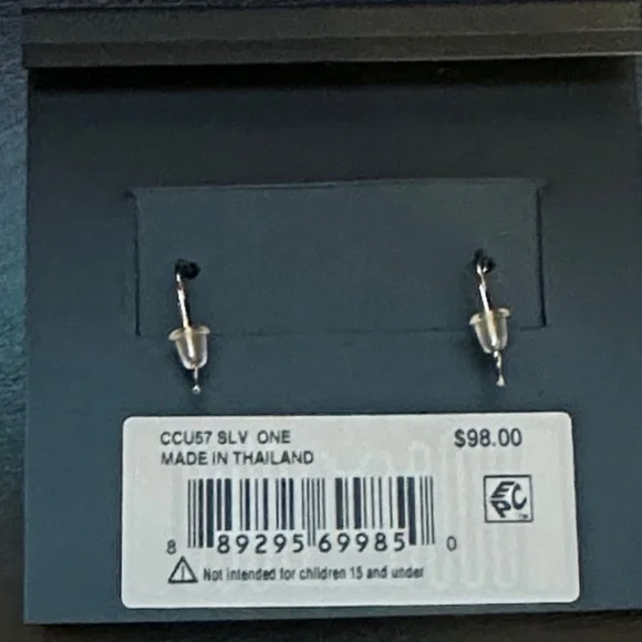 Coach Silver Heart Drop Earrings - Picture 2 of 3